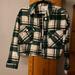 Zara Jackets & Coats | Crop Zara Jacket Button Up | Color: Green/White | Size: Xs