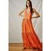 Free People Dresses | Free People Women's Sz Medium Tiers For You Lace Maxi Slip Dress Hazy Combo Snwt | Color: Orange | Size: M