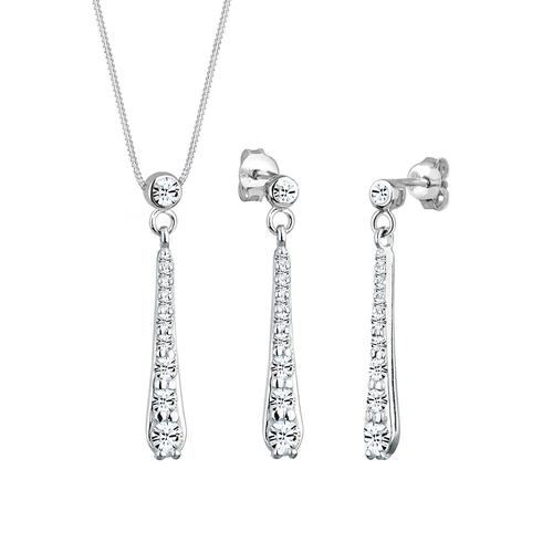 Elli – Elli Schmuckset Tropfen Kristalle 925 Silber Schmuck-Set Damen