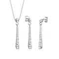 Elli - Tropfen Kristalle 925 Silber Schmuck-Set Damen