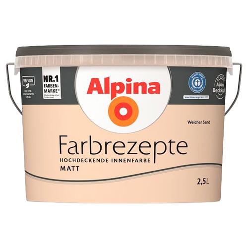 „ALPINA Wand- und Deckenfarbe „“Farbrezepte Weicher Sand““ Farben Helles Sandbraun, matt, 2,5 Liter Gr. 2,5 l 2500 ml, beige (helles sandbraun) Wandfarbe bunt“