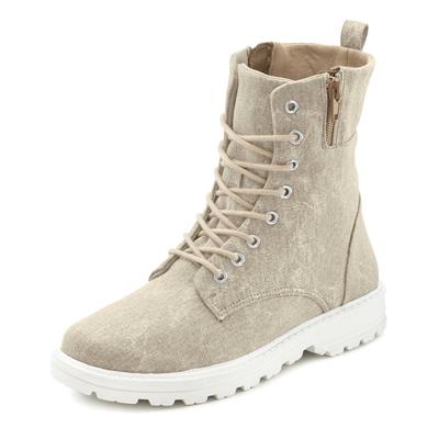 Schnürstiefelette LASCANA, Damen, Gr. 42, beige, Obermaterial: 100% Baumwolle. Futter: 100% Textilmaterial. Decksohle: 1