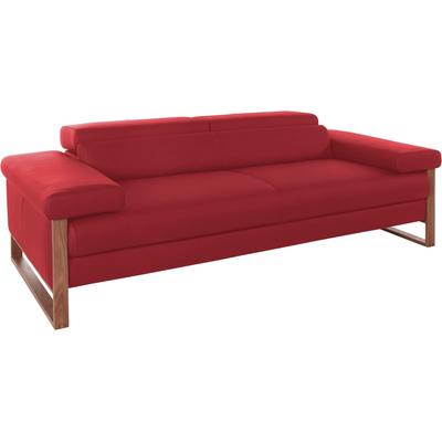 2,5-Sitzer W.SCHILLIG "finn", rot (ruby rot z59), B:230cm H:71cm T:106cm, Flachgewebe S22 (100% Polyester), Stoff S37 (100% Polyester), Longlife Xtra-Leder Z59: Glattleder mit modischer Prägung. Hautstärke 0, 9 - 1, 1 mm, Sofas, German Design Award... Image