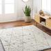 Dilay 5'3" x 7' Off White/Taupe/Nickel/Smoke/Dark Gray/Ivory/Black Area Rug - Hauteloom