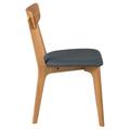 Lot de 2 chaises en bois assise en tissu gris