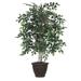 Vickerman 687611 - 4' Mini Ficus Bush in Brown Plastic Pot (TBU4240-RB) Home Office Bushes