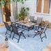 7-Piece Patio Dining Set of Foldable & 7-Angle Adjustable Padded Patio Dining Chairs and 3 Kinds of Patio Tables
