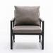Modern Faux Leather Accent Chair with Black Powder Coated Metal Frame