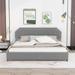 Queen/King Size Upholstery Platform Bed with 4 Storage Drawers, Support Legs