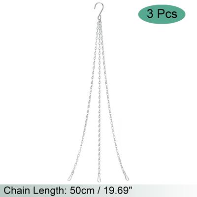 Hanging Chains 50cm Extension Link 3 Point Holder w S Shaped Hook 2pcs