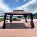 13x10 Outdoor Patio Gazebo Canopy Tent With Ventilated Double Roof And Mosquito net - 156" W x 120" D x 108" H