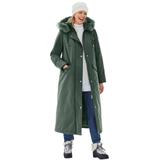 Plus Size Women's Long Hooded Down Microfiber Parka by Woman Within in Pine (Size 1X) Coat