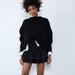 Zara Skirts | Nwot Zara Tiered Stretch Ruffled Mini Skirt Size Small Womens Solid Black Micro | Color: Black | Size: S