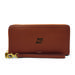 Women's Fossil Brown Emory Eagles Leather Logan RFID Zip Around Clutch