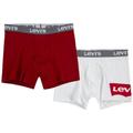 Boxershorts LEVI'S KIDS "BATWING BOXER BRIEF" Gr. S (116/134), 2 St., rot (rot, weiß) Kinder Unterhosen Boxershorts