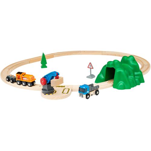 "Spielzeug-Eisenbahn BRIO ""BRIO WORLD, Starterset Güterzug mit Kran"" Spielzeugfahrzeuge bunt Kinder Ab 3-5 Jahren"