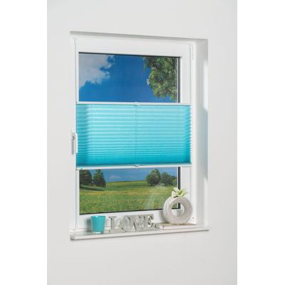 Plissee K-HOME "Klemmfix Pisa" Gr. 40, blau (eisblau), B:30cm H:130cm, Obermaterial: 100% Polyester, Plissees, Crushed-Optik Image