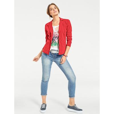 Jerseyblazer HEINE "Jersey-Blazer", Damen, Gr. 48, orange (koralle), 100% Baumwolle, Langarm, Blazer Image
