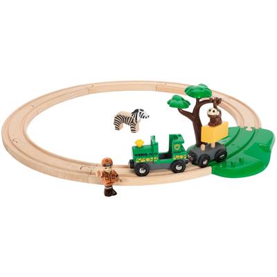 Spielzeug-Eisenbahn BRIO "BRIO WORLD, Safari Bahn Set" Spielzeugfahrzeuge beige (natur) Kinder Ab 3-5 Jahren
