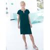 Sommerkleid CASUAL LOOKS "Kleid", Damen, Gr. 24, Kurzgrößen, grün (dunkelgrün), 100% Viskose, unifarben, kurz, Rundhals, Kurzarm, Kleider Partykleid, Topseller