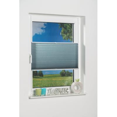 Plissee K-HOME "Klemmfix Pisa" Gr. 5, blau (petrol), B:80cm H:130cm, Obermaterial: 100% Polyester, Plissees, Crushed-Optik Image