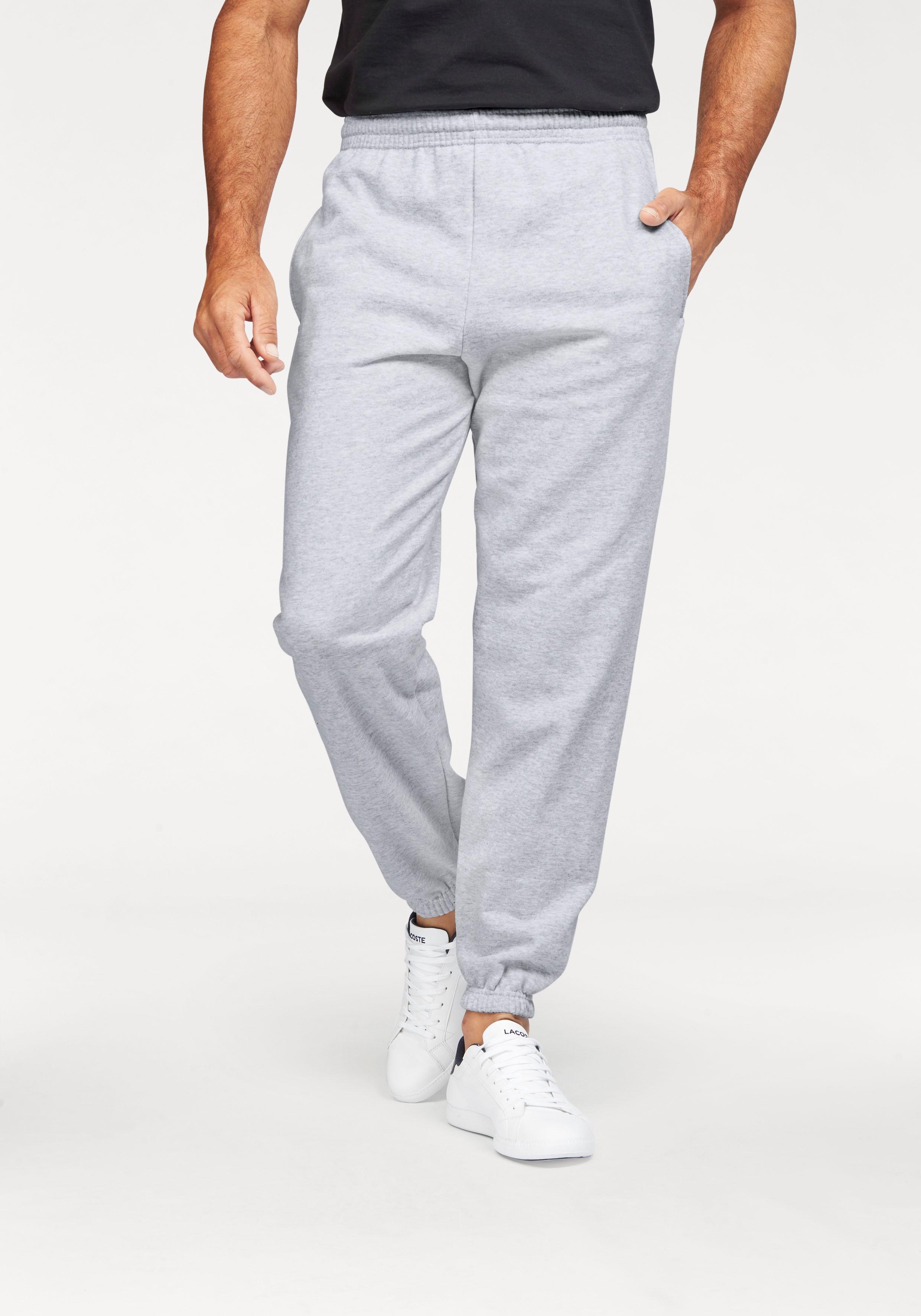 Sweathose FRUIT OF THE LOOM, Herren, Gr. M (48/50), N-Gr, grau (grau, meliert, meliert), angeraute Sweatware, Obermaterial: 80% Baumwolle, 20% Polyester, unifarben, bequem lang, Hosen Sweathose, aus Baumwollmischung