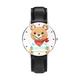 Cartoon Brown Bear Cub Wrist Watches Classic Silver Dial Stainless Steel Watches Leatherwear Wrist Band Analog Ladies Men Women Watch