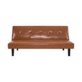 Ebern Designs Mercia 66.1" Wide Faux Leather Tufted Back Convertible Sofa Button Tufted Futon | 29.9 H x 66.1 W x 38.6 D in | Wayfair