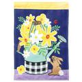 East Urban Home Flowers Watering Can 2-Sided Polyester 18 in. x 13 in. Garden Flag in Blue/Green/Yellow | 18 H x 13 W in | Wayfair