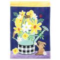 East Urban Home Flowers Watering Can 2-Sided Polyester 42 x 29 in. House Flag in Blue/Gray | 42 H x 29 W in | Wayfair