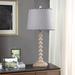 One Allium Way® Cavan 32.75" Beige Table Lamp Metal/Fabric in Black/Brown/Gray | 32.75 H x 7 W x 7 D in | Wayfair BB826C41FC14488781E54092DB92AFB9