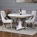 Canora Grey Cheilon 48" Pedestal Dining Table Wood in White | 30 H x 48 W x 48 D in | Wayfair DFC04641DE3B4AE38413496BC31E1B5D