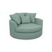 Barrel Chair - Wade Logan® Ashonte Anjuan 61" Wide Barrel Chair Polyester/Fabric in Green | 37 H x 61 W x 61 D in | Wayfair