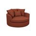 Barrel Chair - Wade Logan® Ashonte Anjuan 61" Wide Barrel Chair Polyester/Fabric in Orange | 37 H x 61 W x 61 D in | Wayfair