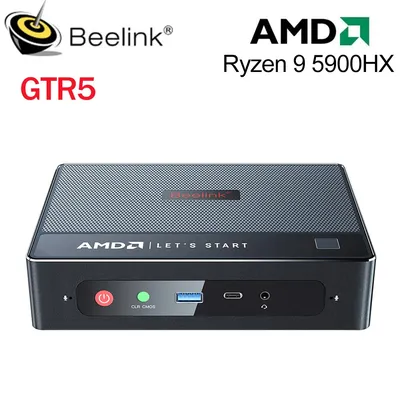Beelink – Mini PC de bureau avec Windows 11 Pro GTR5 R9 wi-fi 6E AMD Ryzen 9 5900HX DDR4 4K