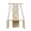 Boho – étagère murale suspendue flottante en bois tissé à la main tapisserie en corde de coton