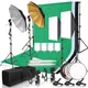 Boîte à lumière pour studio photo kit d'éclairage avec cadre de fond 2.6x3m 3 pièces trépied