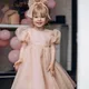 Robe de princesse vintage en tulle pour filles robe à manches bouffantes tutu rose vêtements pour