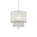 Primo Gold Finish Ceiling Lamp with Crystal Accents and White Shade - 21" x 18" x 18"