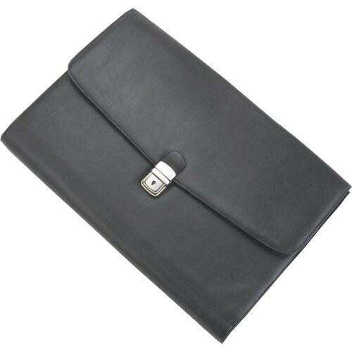 Jüscha Alassio Dokumententasche UDINE Lederimitat Aktenmappe Arbeitsmappe Auftragsmappe Businessmappe Collegemappe Dokumentenmappe Konferenzmappe schwarz 410 Image