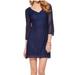 Lilly Pulitzer Dresses | Lilly Pulitzer Blue Alden True Navy Lace Sheath 3/4 Sleeve Casual Dress Size S | Color: Blue | Size: S