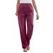 Plus Size Women's Elastic Waist Mockfly Straight-Leg Corduroy Pant by Woman Within in Deep Claret (Size 22 WP)