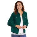 Plus Size Women's Stretch Denim Jacket by Woman Within in Emerald Green (Size 22 W)