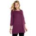 Plus Size Women's Zipper Pocket Tunic by Woman Within in Deep Claret (Size 14/16)