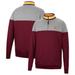 Men's Colosseum Heathered Gray/Maroon Arizona State Sun Devils Be the Ball Quarter-Zip Top