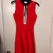 Kate Spade Dresses | Kate Spade Red Preppy Dress With Black Zipper And Tie. Very Vibrant Red/Coral | Color: Pink/Red | Size: Xs