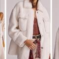 Anthropologie Jackets & Coats | Anthropologie Maeve Cinched Faux Fur Coat | Color: White | Size: Sp