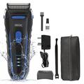 Wahl Clean and Close, Men’s Shaver, Electric Shavers for Men, Beard Shaving, Face Shaver, Flex Foil, Waterproof, Easy Clean, Rubber Grip, LED Power Display, Black and Blue