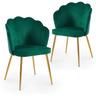 Duchesse - Lot de 2 chaises design en velours vert - Vert