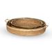 Amelia Woven Bamboo and Brass Oval Tray, Set of 2 - 23"L x 16.75"W x 4"H